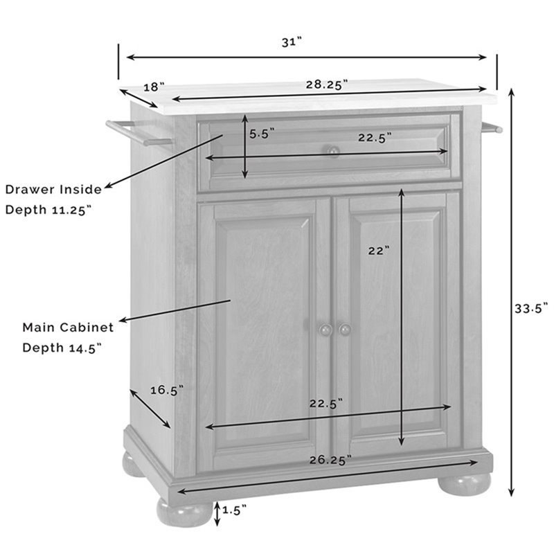 Bowery Hill Natural Wood Top Kitchen Island in Black