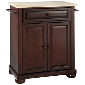 Bowery Hill Traditional Wood Kitchen Island in Mahogany/Natural