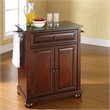 Bowery Hill Traditional Wood Kitchen Island with Granite Top in Mahogany