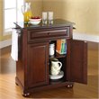 Bowery Hill Traditional Wood Kitchen Island with Granite Top in Mahogany