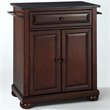Bowery Hill Traditional Wood Kitchen Island with Granite Top in Mahogany