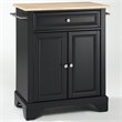 Bowery Hill Traditional Wood Kitchen Island in Black/Natural