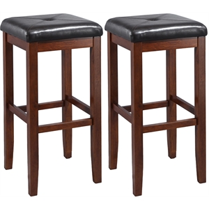 Bowery Hill 29&quot Square Bar Stool in Mahogany (Set of 2)