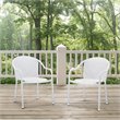 Bowery Hill Wicker Patio Chair in White (Set of 2)