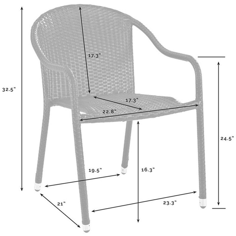 Bowery Hill Wicker Patio Chair In White Set Of 2 Bh 674550