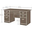 Bowery Hill Traditional Engineered Wood 6-Drawer Computer Desk in Classic Cherry