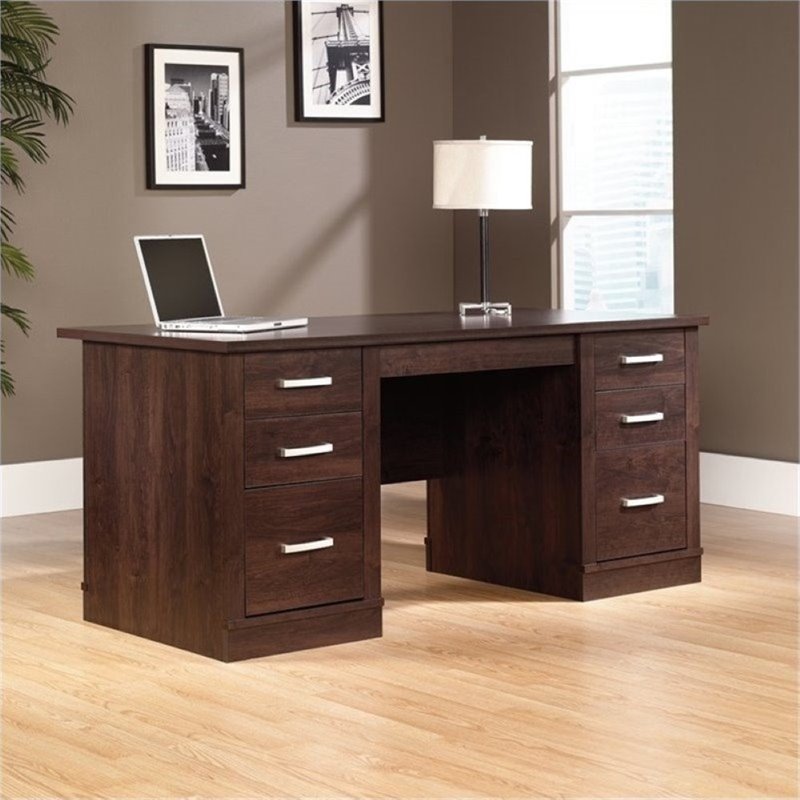 Bowery Hill Executive Computer Desk in Dark Alder