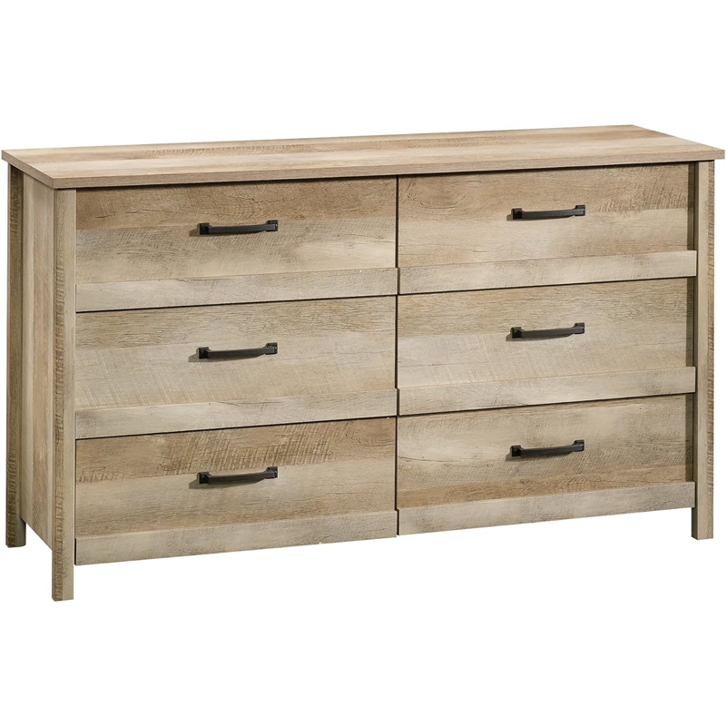 Bowery Hill Engineered Wood 6-Drawers Double Dresser in Lintel Oak
