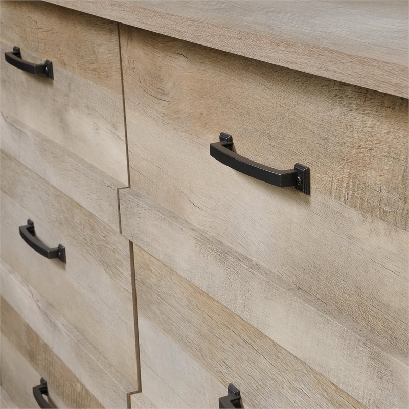 Bowery Hill Engineered Wood 6-Drawers Double Dresser in Lintel Oak