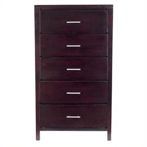 bowery hill 5 drawer chest in espresso