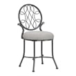 Bowery Hill 19'' Traditional Metal/Fabric Vanity Stool in Gray