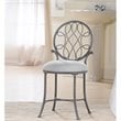 Bowery Hill 19'' Traditional Metal/Fabric Vanity Stool in Gray