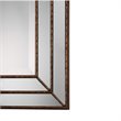 Bowery Hill Grooved Metal Mirror in Metallic Bronze