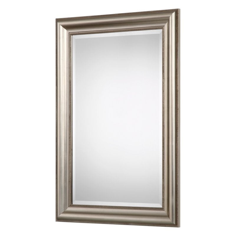 Bowery Hill Quinn Beaded Mirror in Silver