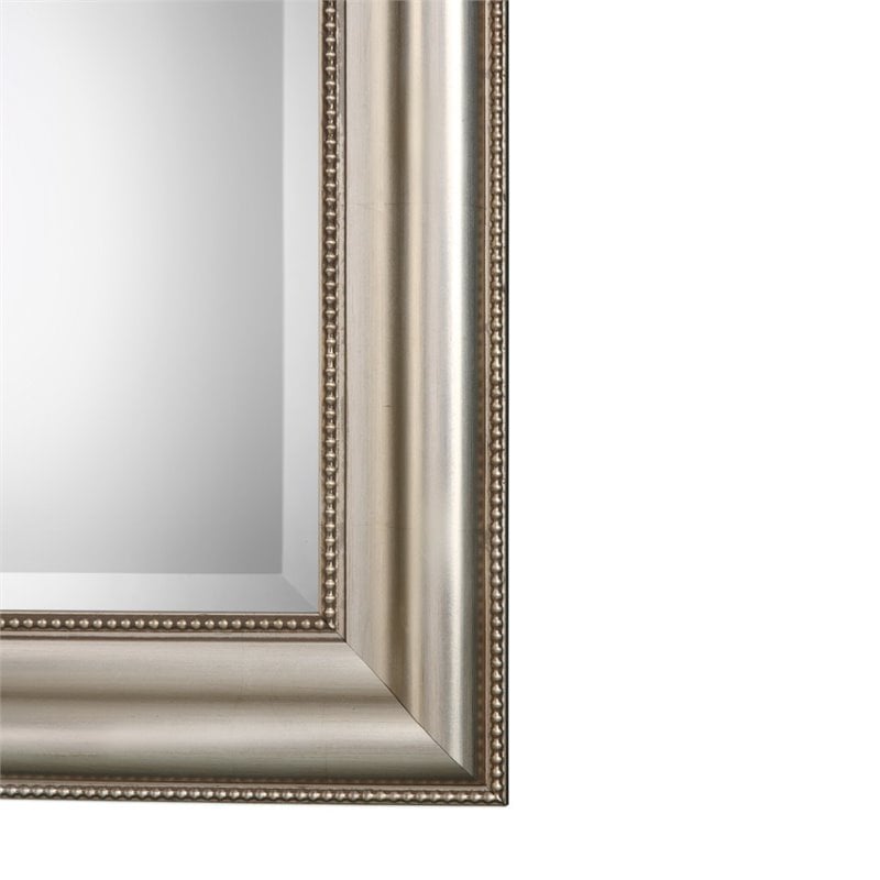 Bowery Hill Quinn Beaded Mirror in Silver