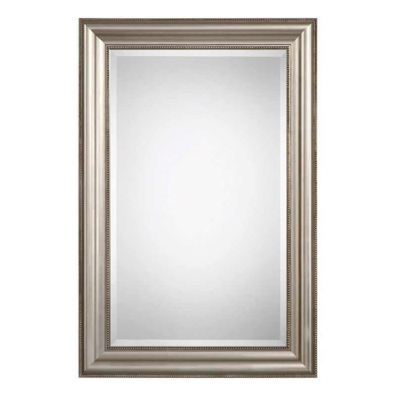 Bowery Hill Quinn Beaded Mirror in Silver