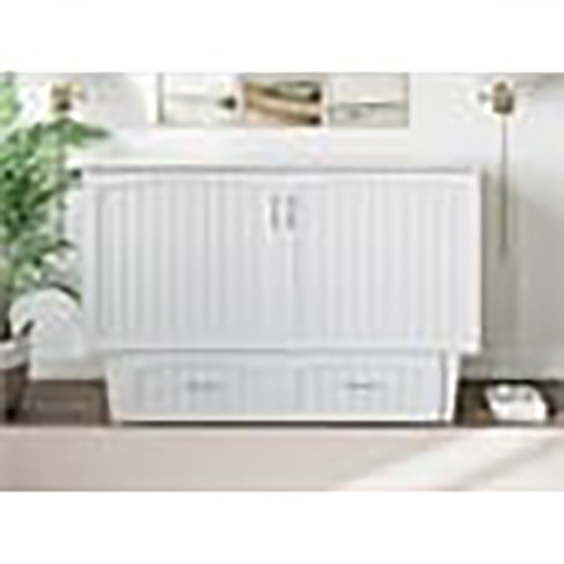 Bowery Hill Modern Solid Wood Queen Murphy Bed Chest in White