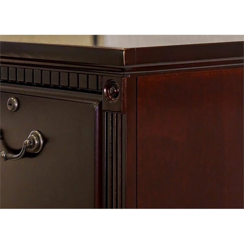 Bowery Hill 4 Drawers Vertical Cherry Wood Filing Cabinet Pre-assembled
