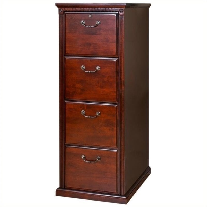Bowery Hill 4 Drawer Vertical File in Vibrant Cherry Cymax