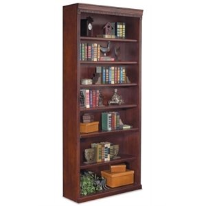 bowery hill 7 shelf bookcase in vibrant cherry