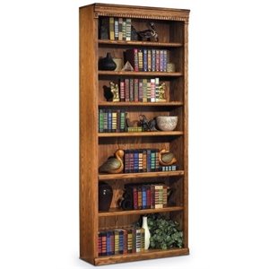 bowery hill 7 shelf bookcase in distressed wheat