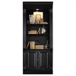 Bowery Hill 3-Shelf Transitional Wood Bookcase with 2 Doors in Black