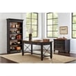 Bowery Hill 4 Shelves Traditional Wood Bookcase in Distressed Black