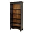 Bowery Hill 4 Shelves Traditional Wood Bookcase in Distressed Black