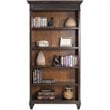 Bowery Hill 4 Shelves Traditional Wood Bookcase in Distressed Black