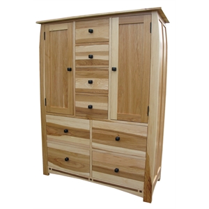 Bowery Hill Contemporary Solid Wood Double Door Chest in Natural