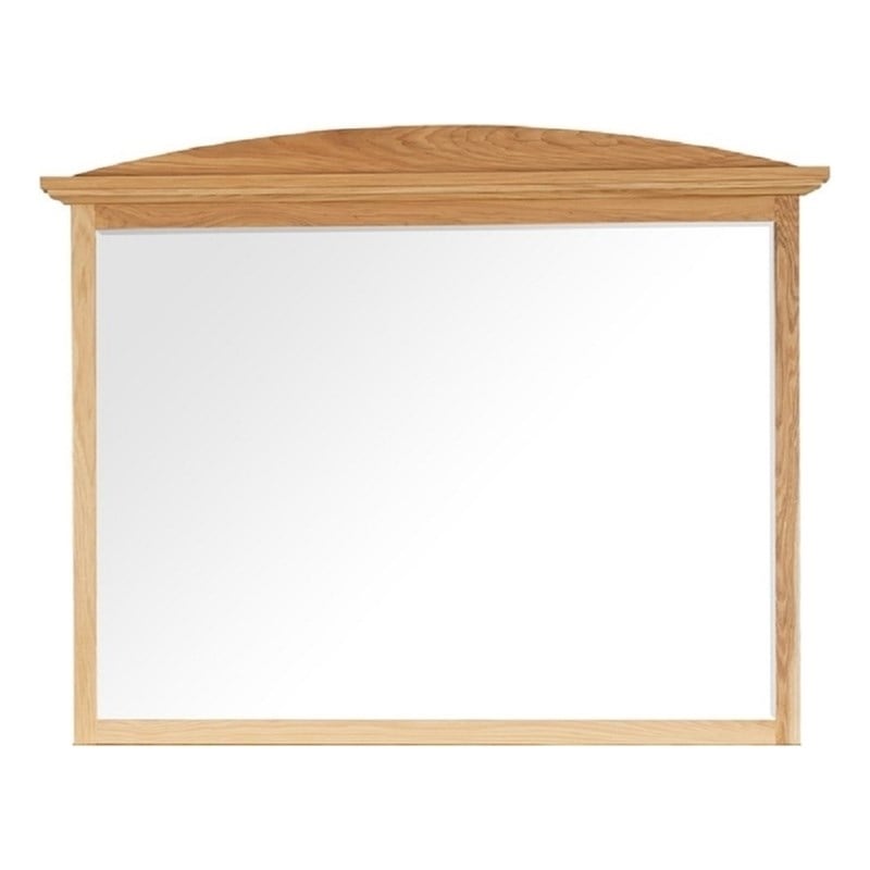 Bowery Hill Solid Wood Arch Landscape Mirror in Natural