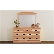 Bowery Hill Solid Wood Arch Landscape Mirror in Natural