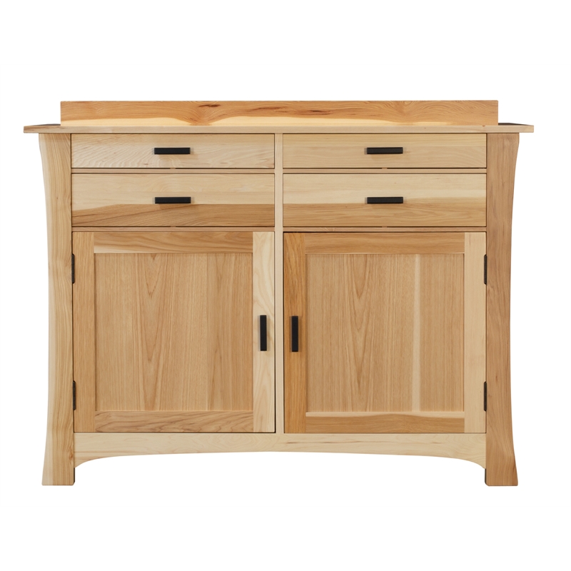 Bowery Hill Solid Wood 4-Drawers Buffet/Sideboard Server in Natural