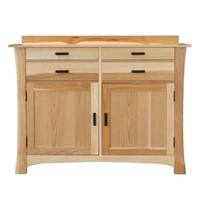 Bowery Hill Solid Wood 4-Drawers Buffet/Sideboard Server in Natural