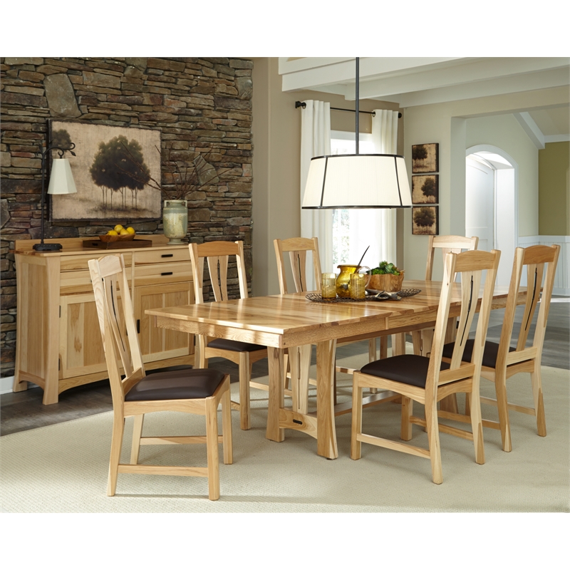 Bowery Hill Solid Wood 4-Drawers Buffet/Sideboard Server in Natural