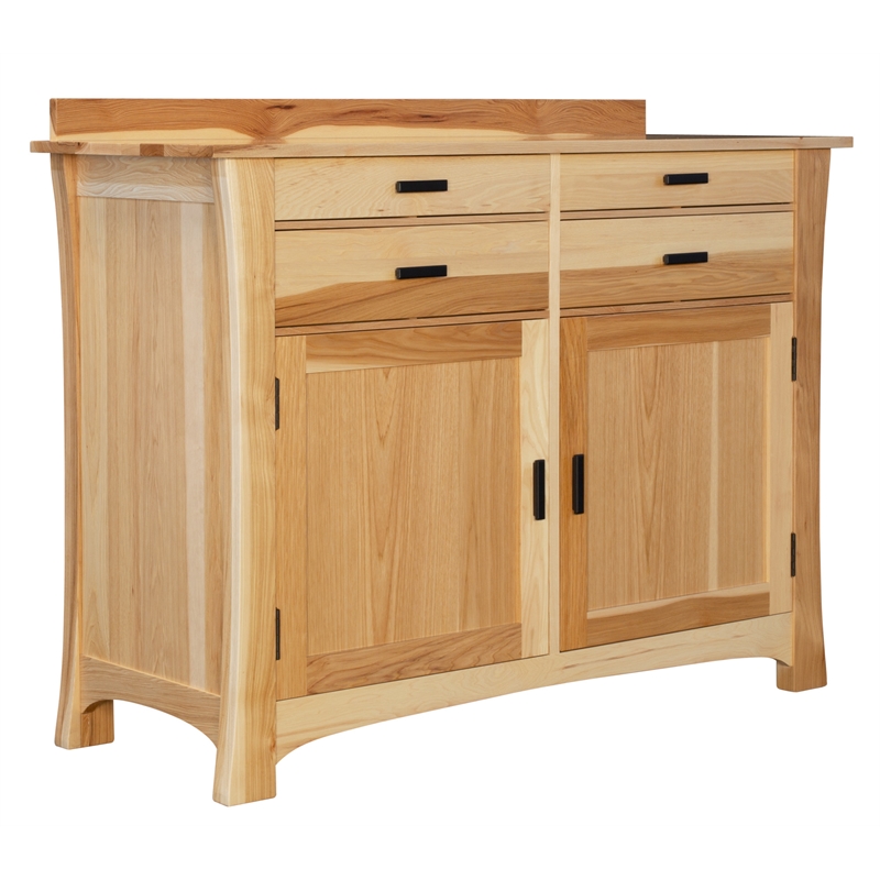 Bowery Hill Solid Wood 4-Drawers Buffet/Sideboard Server in Natural
