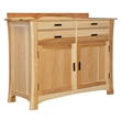 Bowery Hill Solid Wood 4-Drawers Buffet/Sideboard Server in Natural