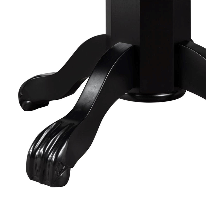 Bowery Hill Traditional Wood Pub Table with Claw and Ball Feet in Black