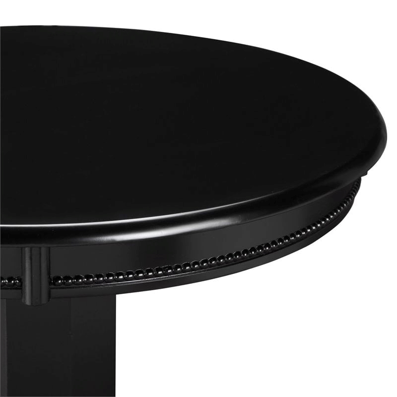 Bowery Hill Traditional Wood Pub Table with Claw and Ball Feet in Black