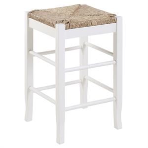 Bowery Hill 24.5&quot Farmhouse Wood Backless Counter Stool in Cream/Brown