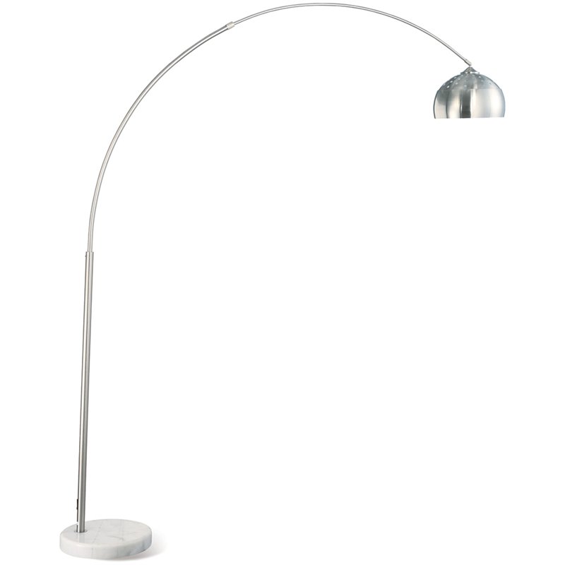 Bowery Hill Contemporary Arched Floor Lamp in Chrome
