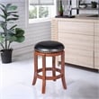 Bowery Hill Wood Bar Stool Chair in Cherry With Rotating Round Seat & Footrest