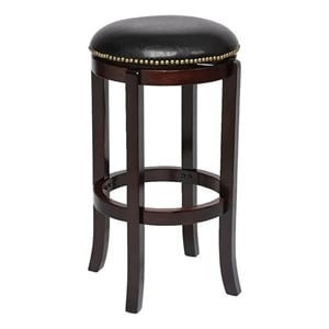 Bowery Hill 30&quot Contemporary Wood Swivel Bar Stool in Cappuccino/Black
