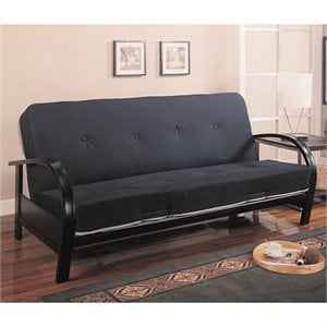 bowery hill contemporary metal futon frame in glossy black