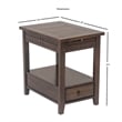 Bowery Hill Rustic Wood Chairside End Table with Pull-out Tray in Cherry