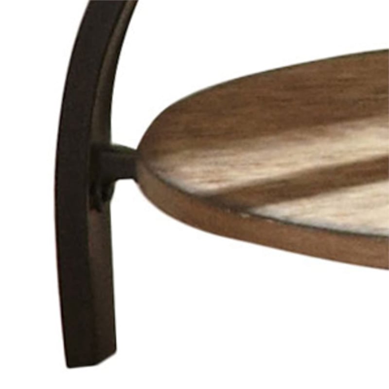 Bowery Hill Round End Table in Light Oak Finish