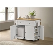 Bowery Hill Transitional Wood Kitchen Cart with Drop Leaf in Natural Brown/White