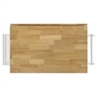Bowery Hill Transitional Wood Kitchen Cart with Drop Leaf in Natural Brown/White