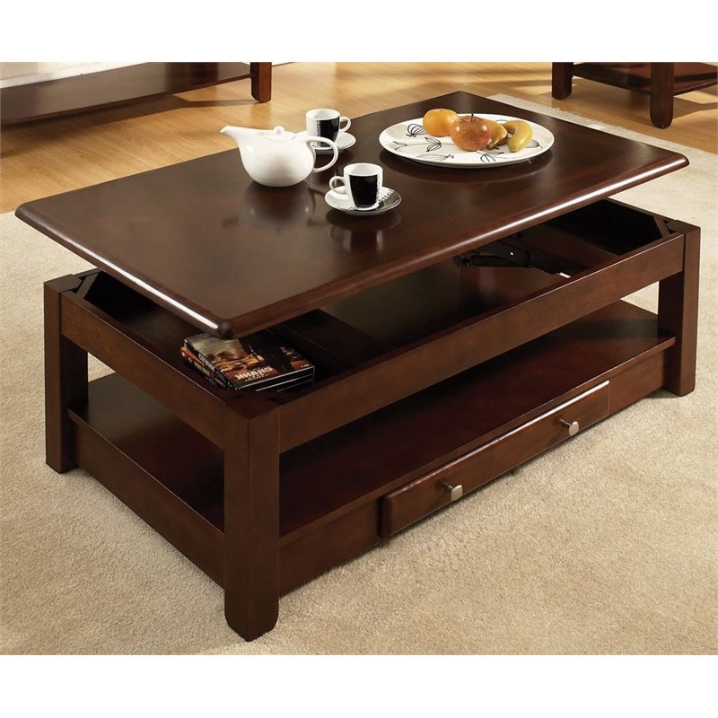 Bowery Hill Lift Top Coffee Table in Cherry BH470183