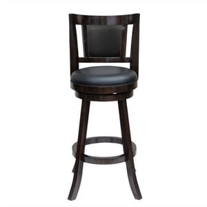 Bowery Hill 26.25&quot Contemporary Wood Swivel Stool in Cappuccino